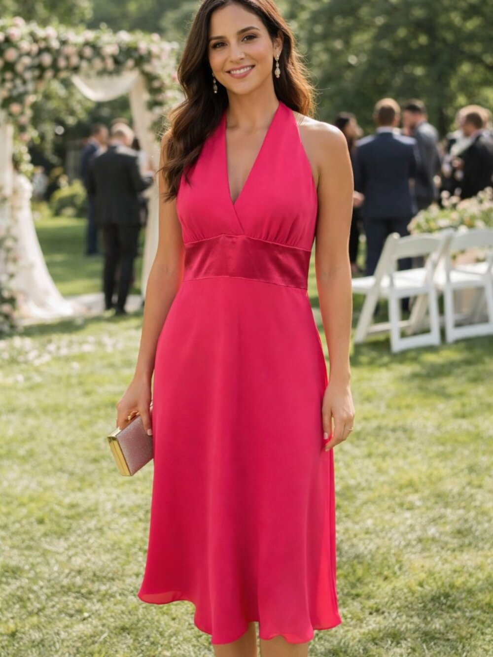 Jones New York Vintage Salmon Pink Halter Occasion Event Party Dress Size 12